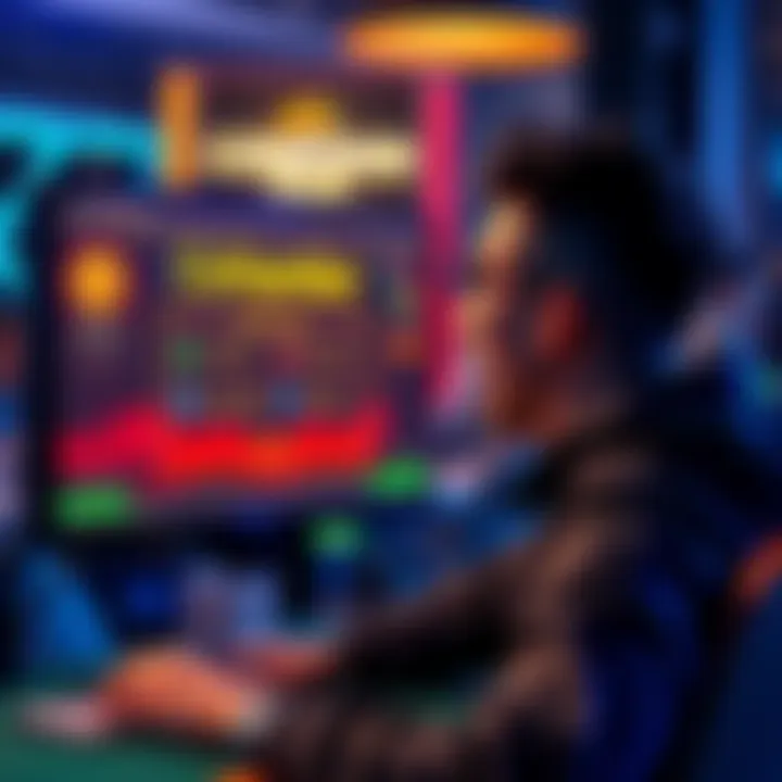 A person excitedly signing up for Coinpoker while looking at a computer screen displaying the platform's interface and bonus offer