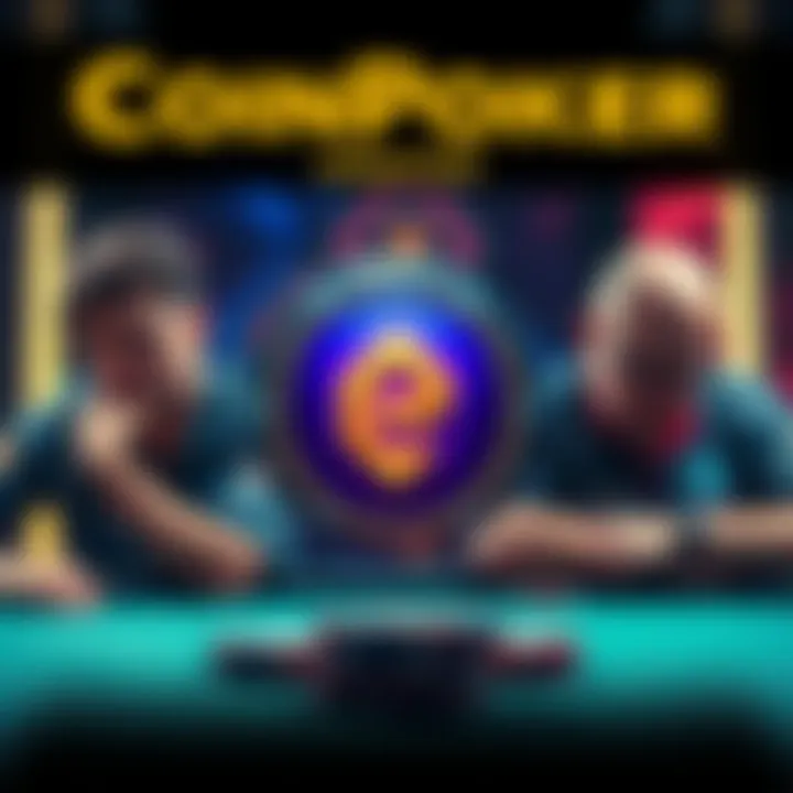 Graphic showing CoinPoker logo with professional players' images in the background
