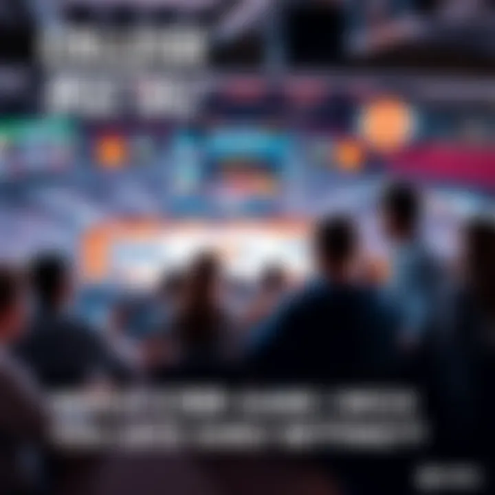 A group of fans at a sports bar watching a college basketball game while discussing betting options on their phones.