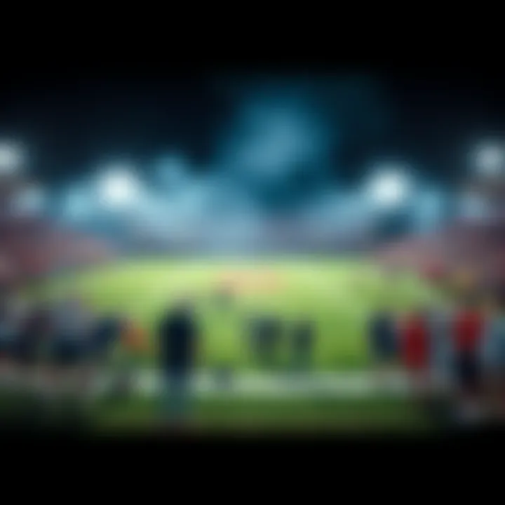 College Football Betting A football field with players in action and fans cheering, highlighting the excitement of college football and betting.