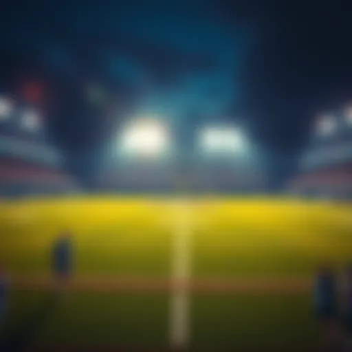 A football field with teams and fans during a game night, showcasing excitement and anticipation for college football betting.