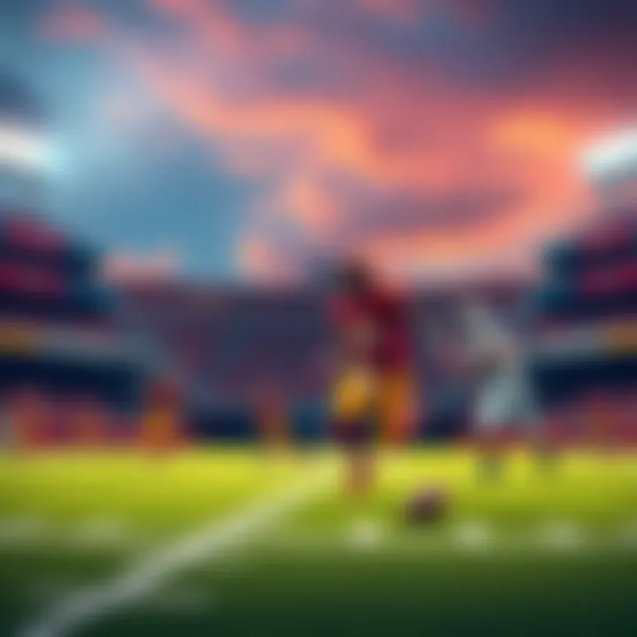 College Football Matchups A football field with teams USC and Nebraska playing, highlighting key college football matchups for Week 10, including players in action and fans cheering in the stands.