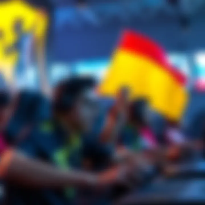 Players in Colombia showing the national flag while playing video games for real money