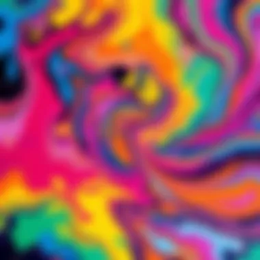 A vibrant painting with swirls of color representing creative freedom and unconventional ideas