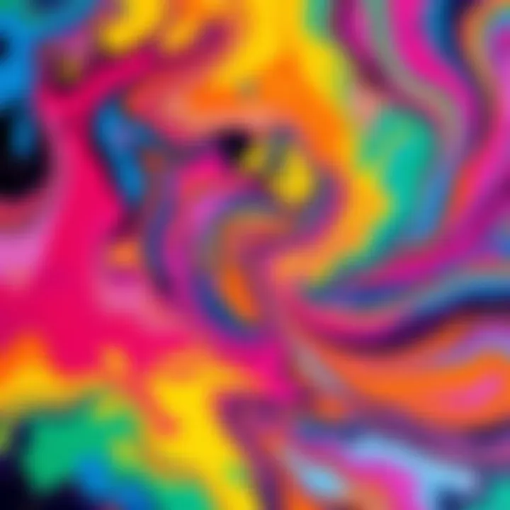 A vibrant painting with swirls of color representing creative freedom and unconventional ideas