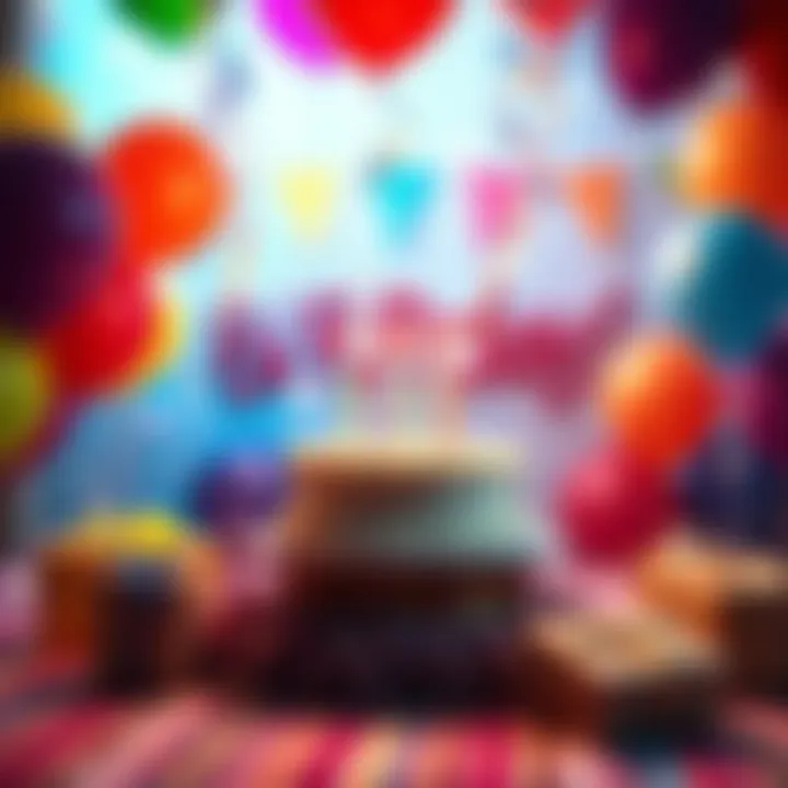 Colorful birthday celebration A vibrant birthday party scene with balloons, a birthday cake, and presents showing how to celebrate a September birthday.