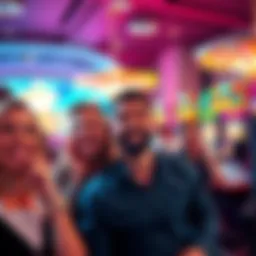 A vibrant online casino atmosphere where players enjoy games with no KYC, featuring lively graphics and rewards