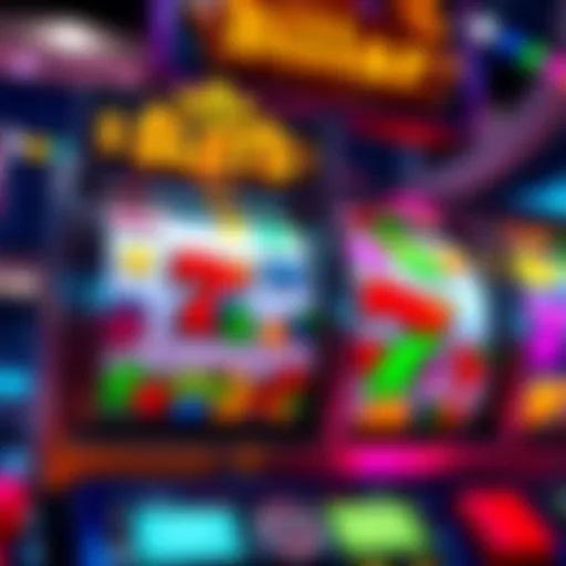 A vibrant slot machine displaying spinning reels filled with fruits and symbols, capturing the excitement of favorite games.