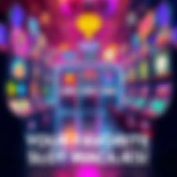 A vibrant collection of different slot machines featuring various themes and symbols, inviting people to share their favorites.