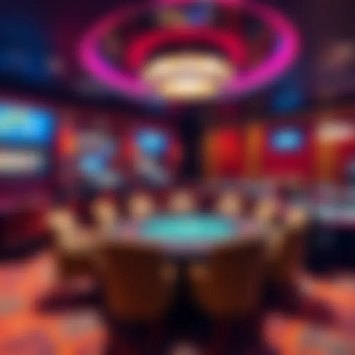 Comfortable poker room A luxurious poker room with plush seating and a vibrant atmosphere