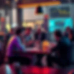 People discussing the latest parlay with charts and notes at a table