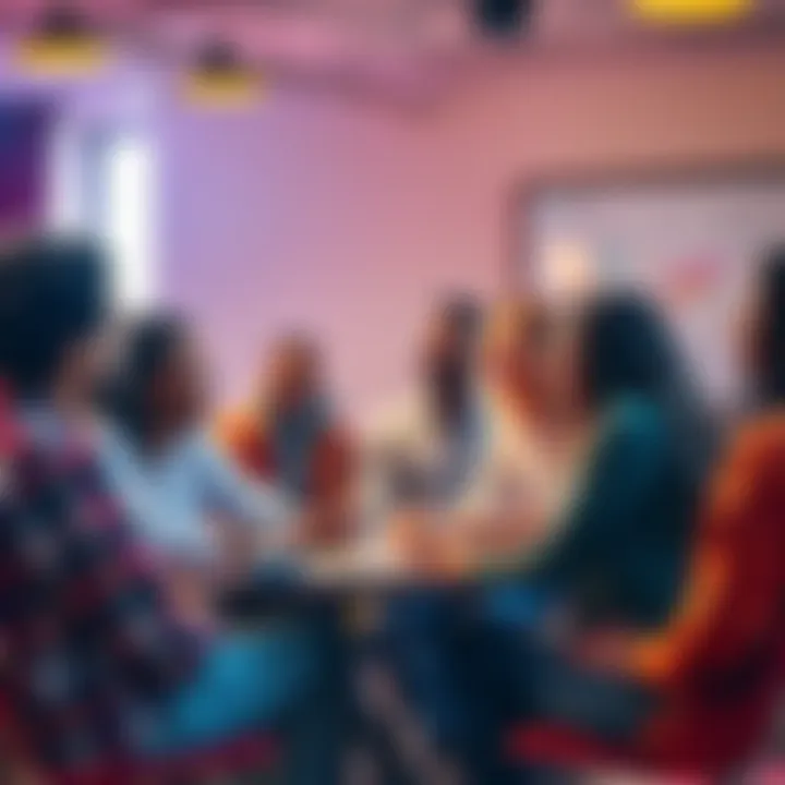 Community Discussion A diverse group of people sharing ideas and opinions in a lively discussion setting.