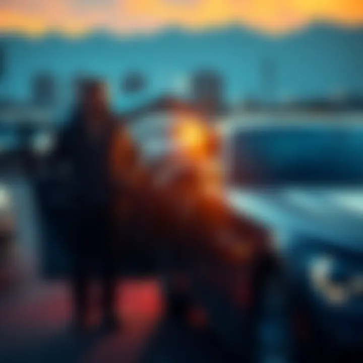 A person standing next to a car showing support for those struggling with bills