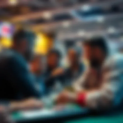 A group of people discussing and sharing their betting picks in a supportive atmosphere