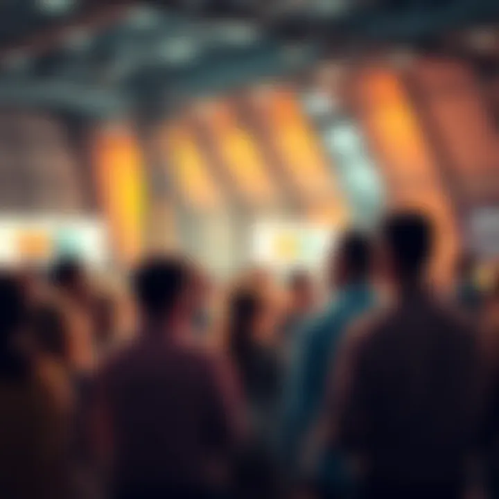 People engaging in conversation about Wen at a local forum