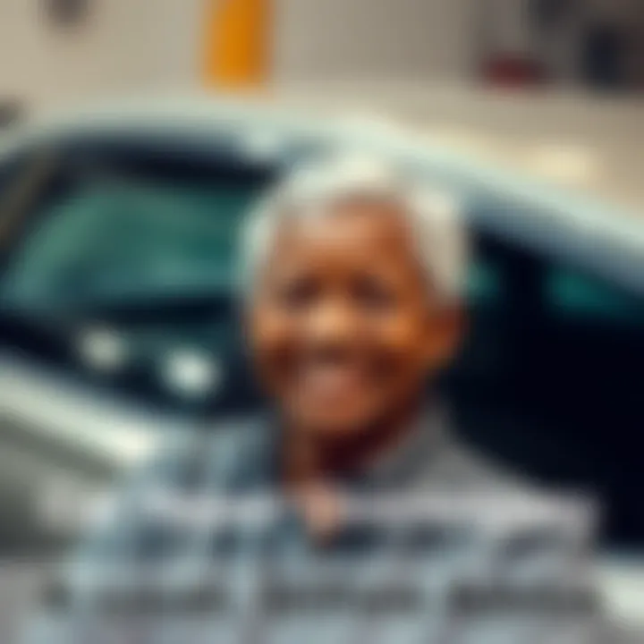 Community Member Grateful for Car Repair Advice A person smiling with a car in the background, showing appreciation for help received from a forum on car repairs
