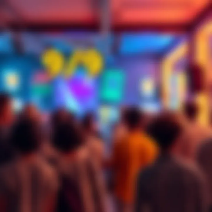 Community Reactions to Announcement People actively discussing the surprising announcement on 9/9 in a vibrant setting.