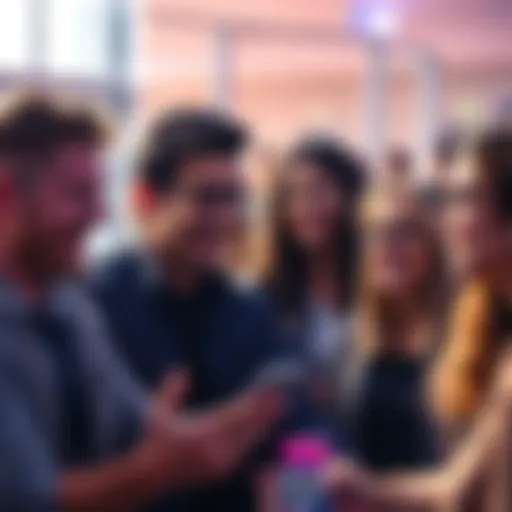 Group of people discussing the reloads announcement with expressions of excitement and curiosity