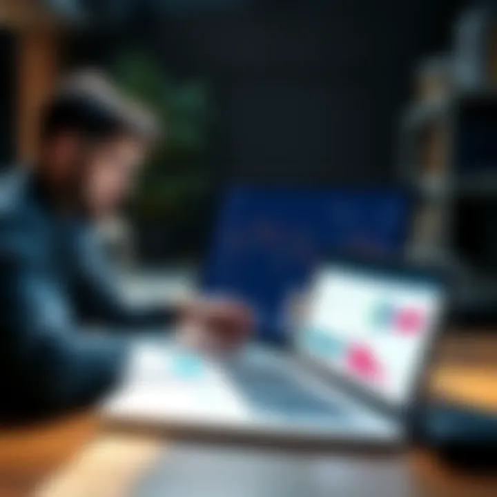 Users comparing Deepsolver and GToWizard tools with charts and graphs on a laptop