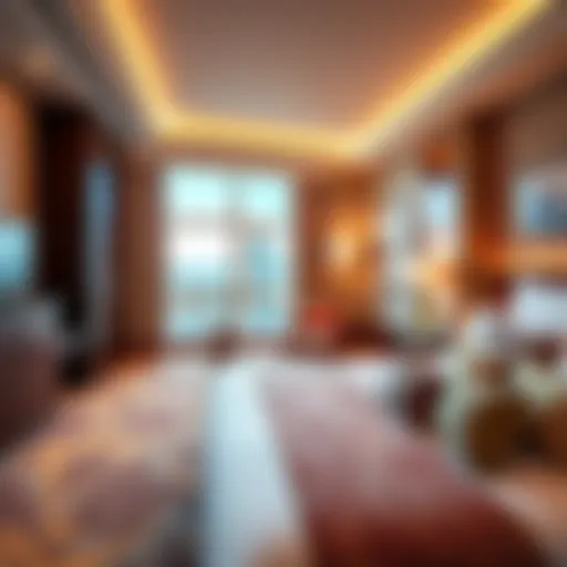 A luxurious hotel room at Wynn or Venetian showcasing amenities and decor for guests
