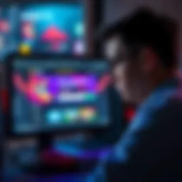 A worried person looking at a computer screen displaying an online gambling site with a deposit request.