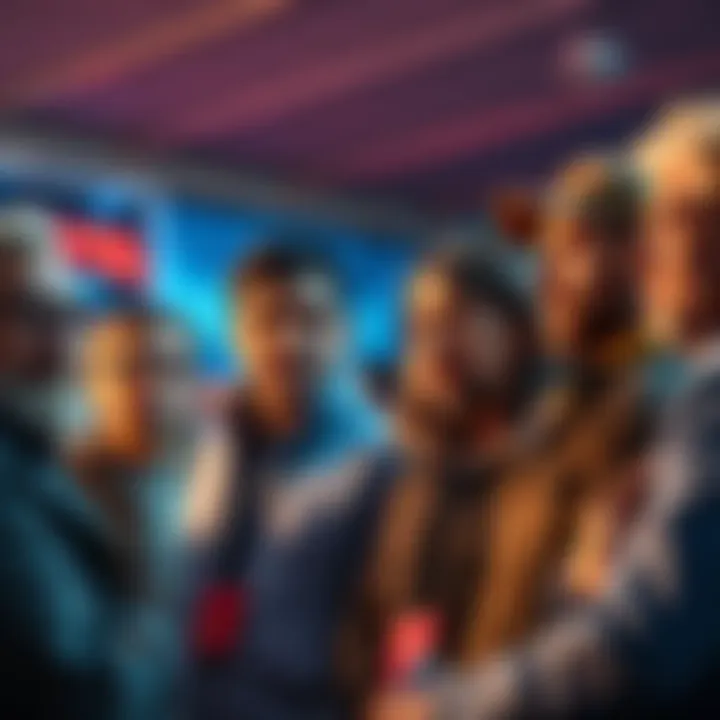 A group of people discussing and expressing concerns over the fairness of an event, with signs of skepticism visible on their faces.