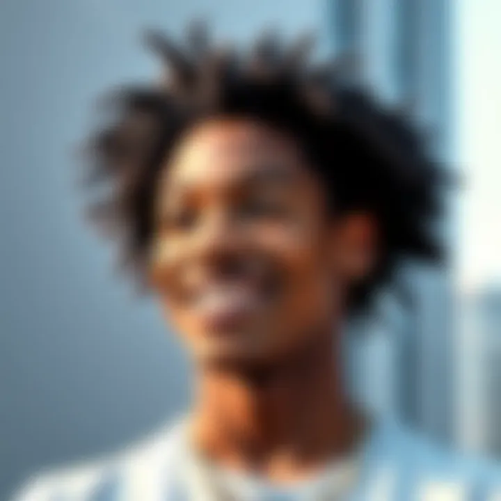 A confident individual standing tall with a bright smile, showcasing self-assurance and positivity in their appearance.