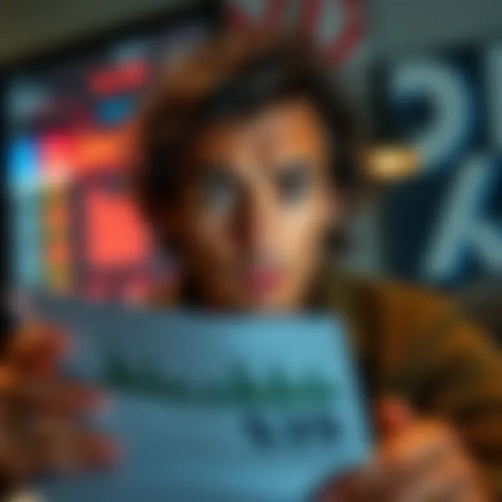 A person looking puzzled while reviewing a weekly earnings report that shows $39, with a worried expression due to significant losses