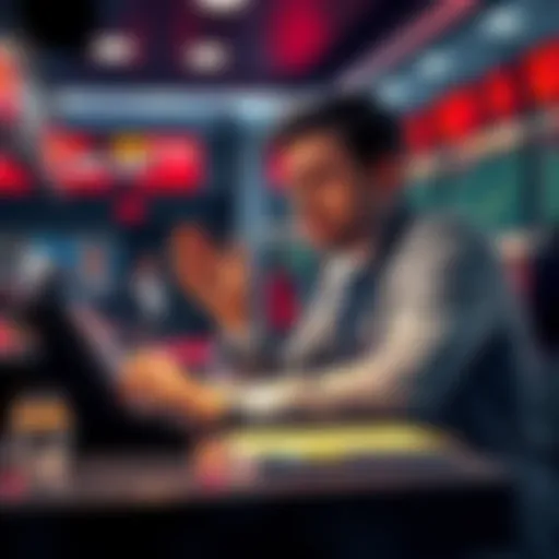 A person at a betting desk looking confused and discussing a wager marked as lost on a Crystal Palace match.