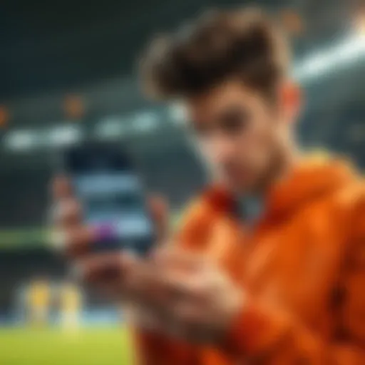 A person looking puzzled while checking odds on a sports betting app on their phone, with a focus on a draw option for a knockout match.