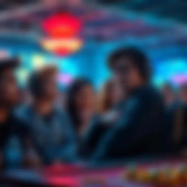Confused Players Looking at Rewards Group of players looking at their screens with puzzled expressions, discussing missing Free Spins rewards on Fanduel