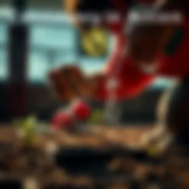 A person watering a small plant regularly, symbolizing how small actions lead to growth and success.