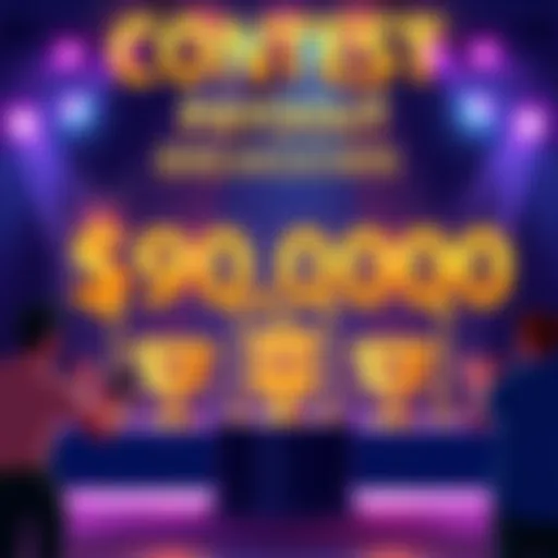 Contest Payout Breakdown Illustration showing prize distribution with first, second, and third place awards for a contest