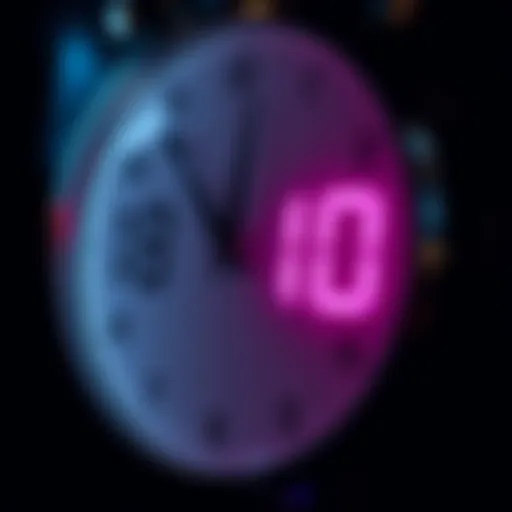 A close-up of a clock displaying a countdown timer, symbolizing an upcoming update in 20 hours.