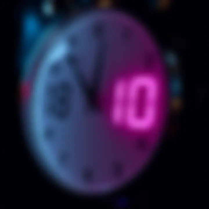A close-up of a clock displaying a countdown timer, symbolizing an upcoming update in 20 hours.