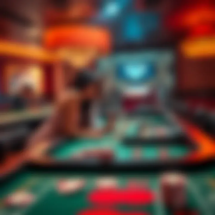 A couple enjoying a thrilling night at a craps table with chips and excitement around them.