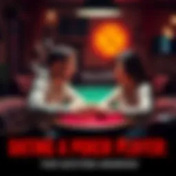A couple enjoying a poker game at home, discussing strategies and sharing laughter, showcasing the dynamics of dating a poker player.