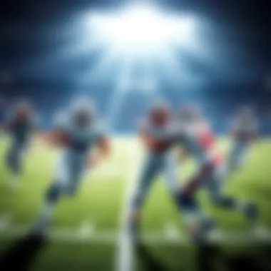 Action shot of Dallas Cowboys and Tampa Bay Buccaneers players on the field during Thursday Night Football