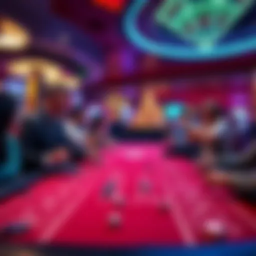 Exciting craps table scene with players rolling dice and cheering at Resorts World Las Vegas