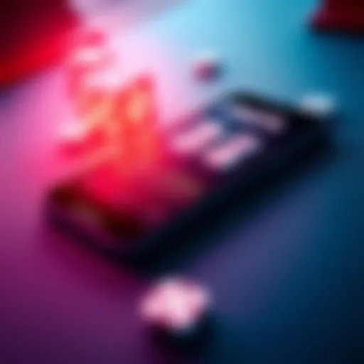 Craps game app on smartphone A smartphone displaying a craps game app with dice graphics