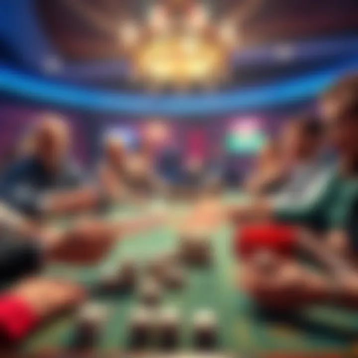 A lively craps table with players cheering and rolling dice, capturing the thrill of a casino night