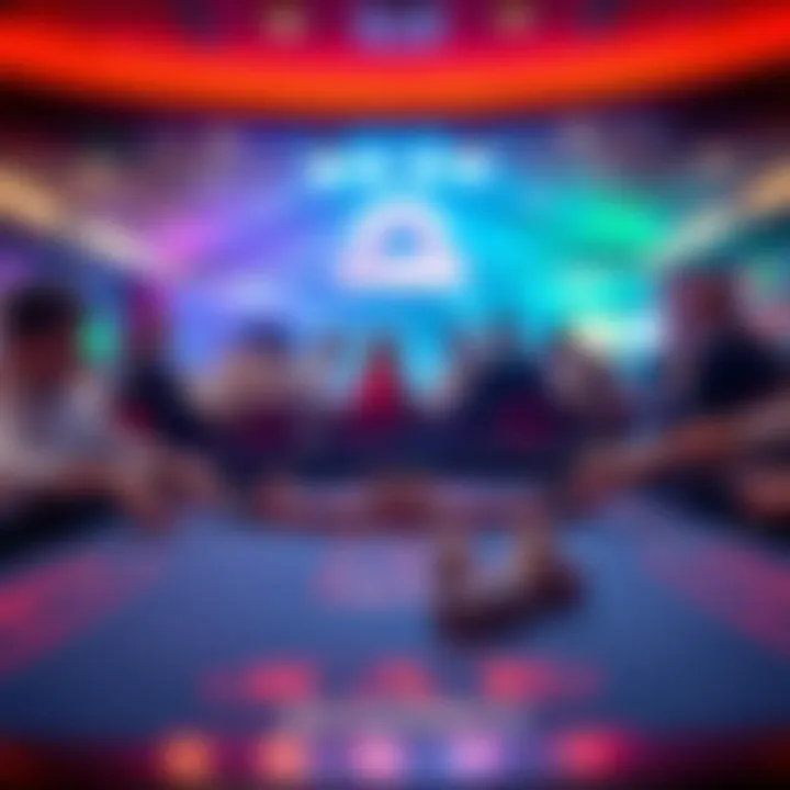 Craps Table at IOTMG A craps table set up with dice, chips, and players gathered around at IOTMG casino.