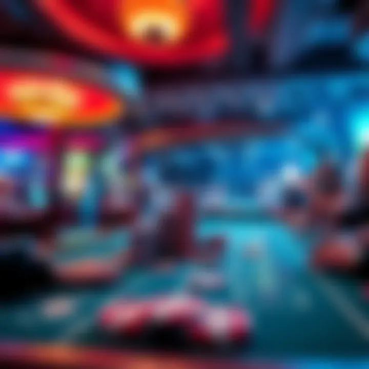 A craps table filled with players celebrating a big win, with chips stacked high and excitement in the air.