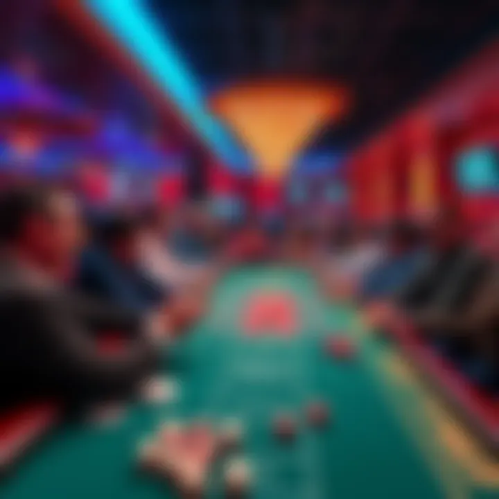 A bustling craps table with players rolling dice, cheering, and interacting during a game at Sky River Casino.