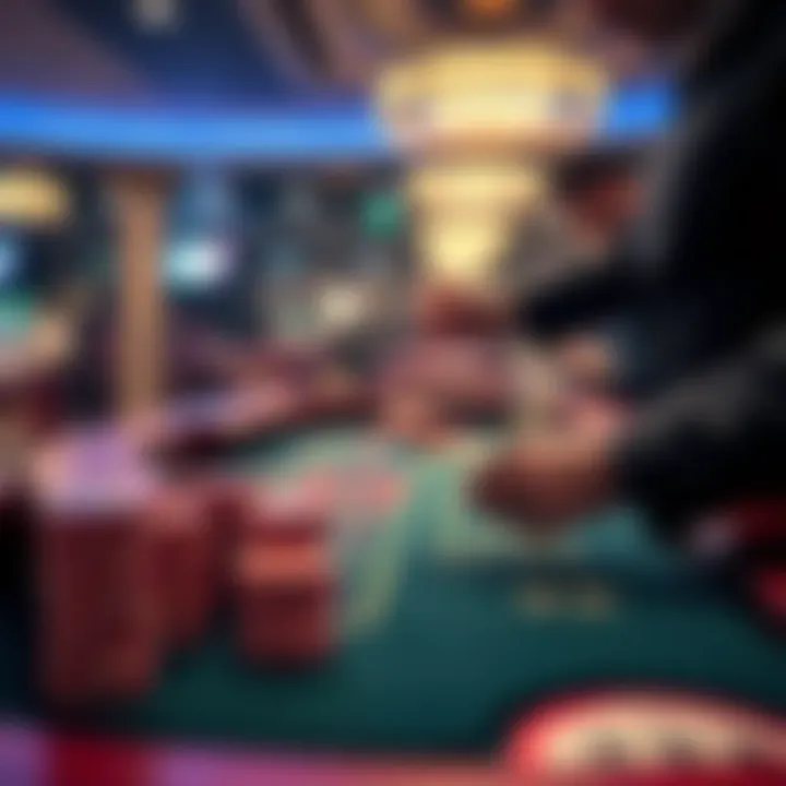 A player tipping the dealer at a craps table, focusing on Pass Line bets and chips stacked for a game.