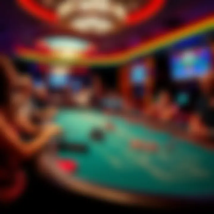 Craps Table in Las Vegas A vibrant craps table in Las Vegas with colorful chips and excited players celebrating a win