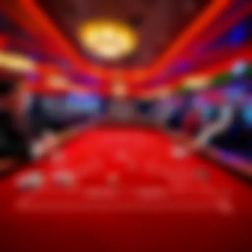 A fully staffed craps table with players rolling dice in a Las Vegas casino, excitement in the air