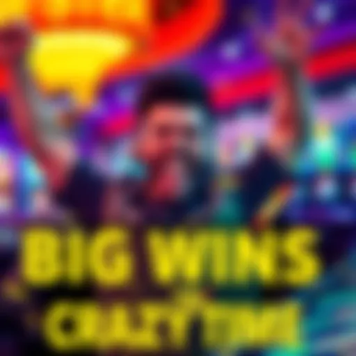 Excited player celebrating wins in Crazy Time A player enthusiastically celebrating their big wins in Crazy Time, showing joy and excitement after a successful gaming session.