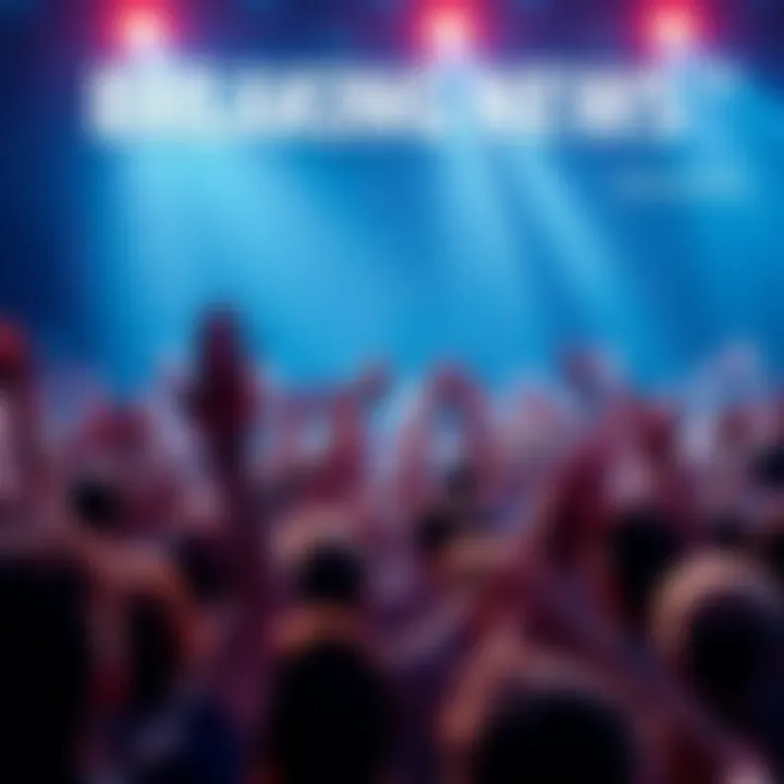 Crowd Reacting to Announcement People showing excitement and anticipation at a major announcement event