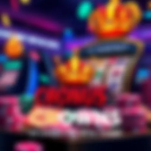 A colorful display of casino chips and a slot machine showcasing a big win at Crowns Casino.